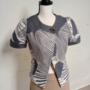 TAIKONHU Anthropologie Flights Of Fancy Short Sleeve Crop Jacket Sz 4